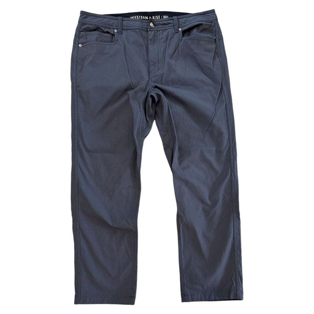 WESTERN RISE Men's Evolution Travel Pant Size 34 Straight Relaxed Blue Gray